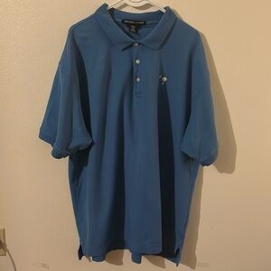 Excellent Devon & Jones Men's Plus Size 2XL Pima Cotton Blue Athletic Polo Shirt